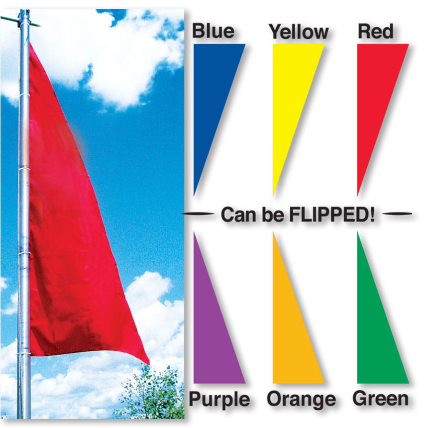Wind banners tipo vela em frente a uma concessionária de veículos